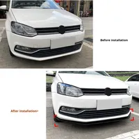 Kit de carrocería divisor de alerón delantero VW Volkswagen Polo 6R 6C 2009-2016 fibra de carbono ABS difusor de parachoques brillante actualización Exterior