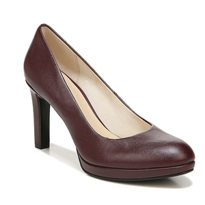 Wholesale Prices Brown Genuine Leather Round Toe Pumps Block Heel Slip-On Comfort Office <b>Shoes</b> All Seasons - Product Image 3