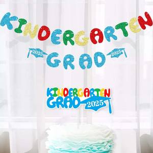 Детский сад, 2025 блестящие бумажные украшения для торта, товары для украшения вечеринки, баннеры для выпускных вечеринок - Product Image 1