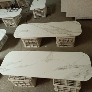 Dalles de quartz Calacatta Macchia 5005 polies, modernes et luxueuses GOLDTOP, à veines prononcées, pour îlots de cuisine, plans de travail, salles à manger, halls d'hôtel - Product Image 5