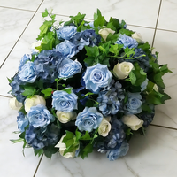 Boule de fleurs artificielles de haute qualité (rose et hortensia) pour centre de table de mariage, décoration en soie pour scène, vitrine et hall d'exposition