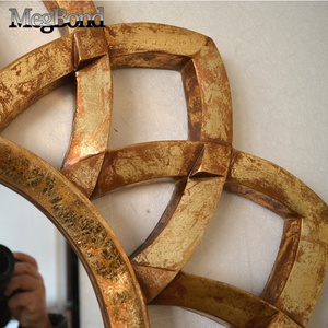 Nhựa Sunburst Thiết Kế Treo Tường Nhà Gương Trong Màu Vàng Cổ - Product Image 3