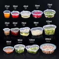 Gobelet de conservation de sauce en plastique de forme personnalisée, compatible micro-ondes, récipient alimentaire en PP avec couvercle à fermeture à pression pour pique-nique, collations, sauces