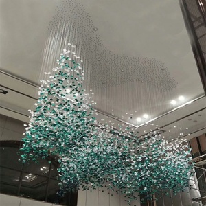 Hall dell'hotel di illuminazione di colore Misto a <span class=keywords><strong>mano</strong></span>-made glassa colorata/Naturale decorazione In Pietra del pendente lampadario per Hotel di illuminazione - Product Image 3