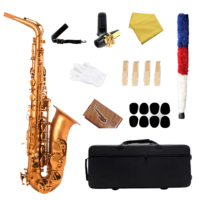 Vintage Professional Matte Coffee Gold E-flat Alto Saxophone Brass Body for Beginners Grading Exams-Fabulous Flamingo Series