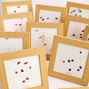Marco de Fotos con Cristales de Piedras Preciosas Naturales de los 12 Signos del Zodiaco, Adorno de Piedra Natural, Regalo <span class=keywords><strong>para</strong></span> Fanáticos del Horóscopo - Product Image 6