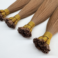 Extensions de Cheveux Humains 100% Remy Kératine de Gros 12A Double Drawn Style Kinky Couleur Naturelle à Pointe Plate
