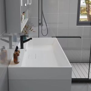 Modern Plywood Bathroom Vanity Cabinet Wash Basin LED Touch Illuminate Mirror Waterproof Eco-Friendly 1 Year Warranty Hotel Use - Product Image 1