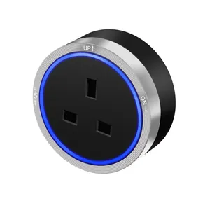SBY Surface Emedded Track Socket Wall-mounted Wireless Outlet Silver Removable Socket With Blue LED Indicator