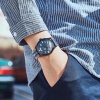 Montre mécanique automatique pour homme Pilot OCHSTIN, cadran en verre, résistance à l'eau 3BAR, boîtier en alliage, bracelet en nylon, affichage de la date, cadeau