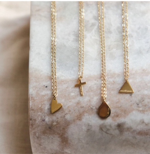 Collar de Oro con Colgante Geométrico Simple de Acero Inoxidable Personalizado, Grabado con el Proverbio 3:3, Corazón Pequeño y Triángulo, <span class=keywords><strong>para</strong></span> <span class=keywords><strong>Mujer</strong></span> - Product Image 6