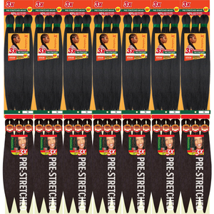 Extension per capelli sintetici pre-stirati da 300g, 3X 52 pollici, resistenti al calore, per trecce all'uncinetto, facili da intrecciare, effetto modellabile ad acqua calda <span class=keywords><strong>africana</strong></span> - Product Image 1