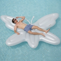 Bouée gonflable personnalisable en forme d'ailes d'ange, en PVC, surdimensionnée, pour piscine, siège flottant léger