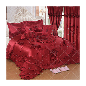 American Style 10 Pieces Wedding Comforter Set Luxury Bedding Set King Size Wedding Quilt Set with <strong>Matching</strong> <strong>Curtains</strong> - Product Image 1