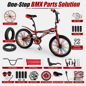 Vélo BMX Freestyle Street 20 <span class=keywords><strong>pouces</strong></span> avec <span class=keywords><strong>guidon</strong></span> <span class=keywords><strong>Ape</strong></span> <span class=keywords><strong>Hanger</strong></span> multicolore arc-en-ciel et cadre robuste en acier haute résistance - Product Image 4
