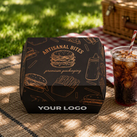 Boîte à hamburger personnalisée APP, boîte d'emballage pour frites en papier kraft biodégradable de qualité supérieure, jetable, gaufrée, pour la restauration