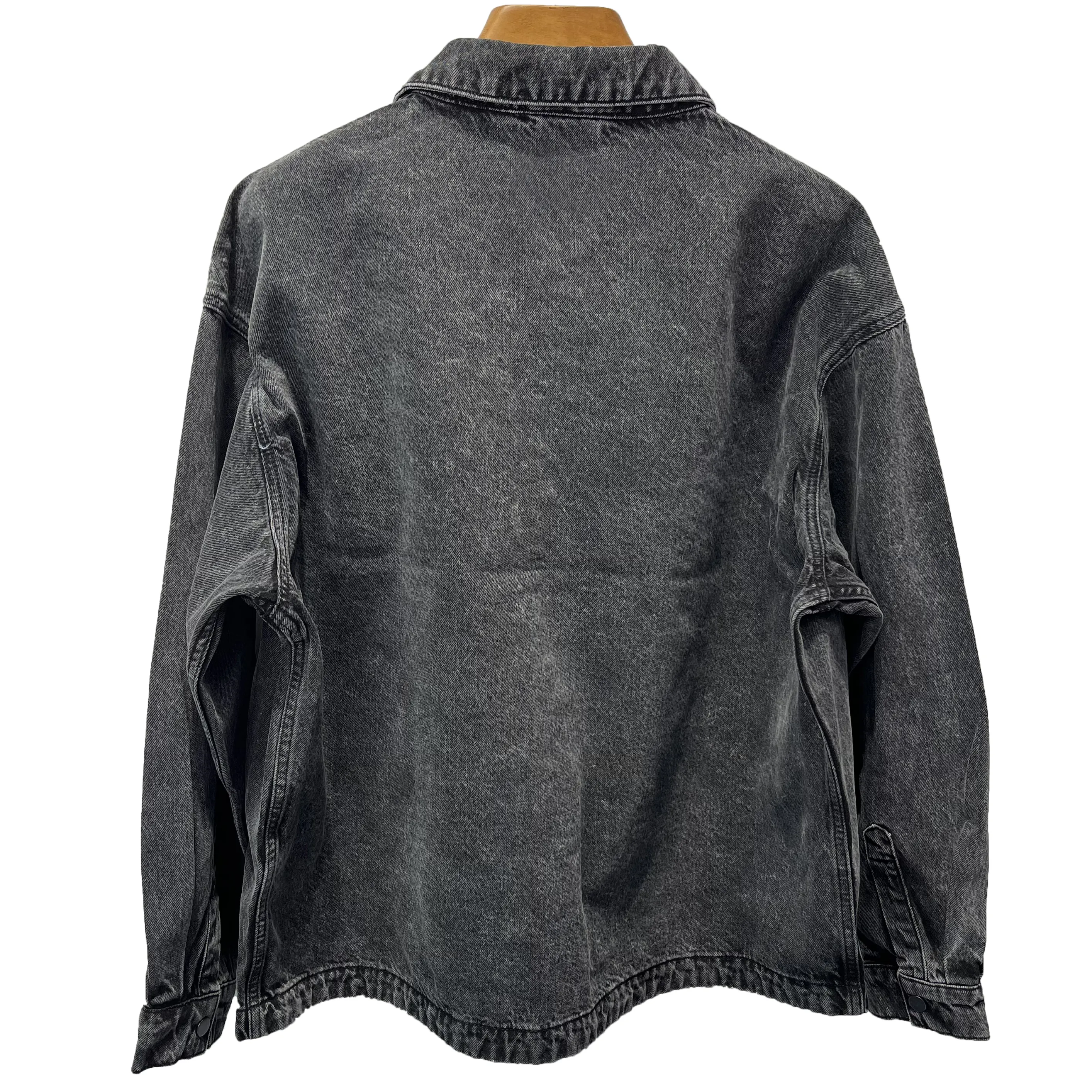 Blue Team Custom manufacturer fashion 100% cotton high quality male shirt spring autumn button washed Streetwear men's jacket