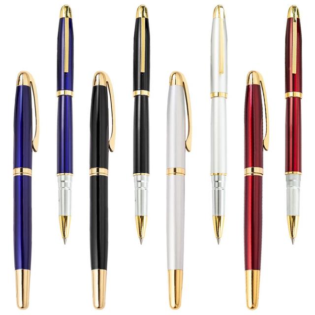 2020 Hot Selling Gifts Gold Roller Ballpoint Pen Luxury Metal Engraving Pen Steel Gel Ink Metal Pen
