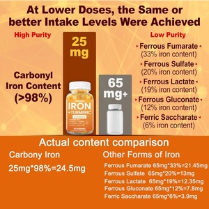 Gomitas Premium de Hierro + Cúrcuma, Vitamina C, Complejo <span class=keywords><strong>B</strong></span>, Zinc, Selenio, Ácido Fólico, Suplemento Diario de Hierro, Apoyo Energético, Salud Inmunológica - Product Image 3
