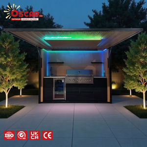 Steel 304 Custom - Built Outdoor Kitchen Island with Marble Top Patio Deck Backyard Ce Certified Service Outdoor Kitchen - Product Image 1