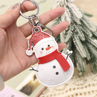 Porte-clés Pendentif Sac en Cuir PU RR, Breloque Chaussette de Noël, Décoration Festive Bonhomme de Neige, Cadeaux de Noël