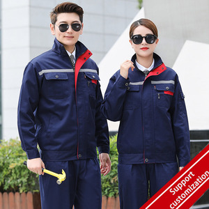 Vêtements de travail durables à manches longues, uniforme de travail confortable en polycoton pour la réparation automobile, l'usine, la construction - Product Image 3