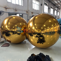 Vente flash Boule miroir gonflable sur l'eau de la piscine Boule miroir géante scellée Ballon miroir gonflable grand Boules miroir gonflables dorées