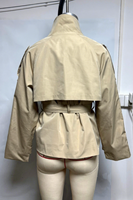 Veste matelassée à col montant Rnshanger pour femme, décontractée, écologique, respirante, manches longues, ceinture, double boutonnage, style urbain