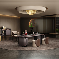 Bureau exécutif de luxe en forme de L Table de gestion haut de gamme Design contemporain pour immeuble de bureaux