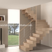 Escalier pliant en spirale droite de conception moderne YL METAL pour villa, escalier en L durable avec garde-corps en verre ou en fil d'acier