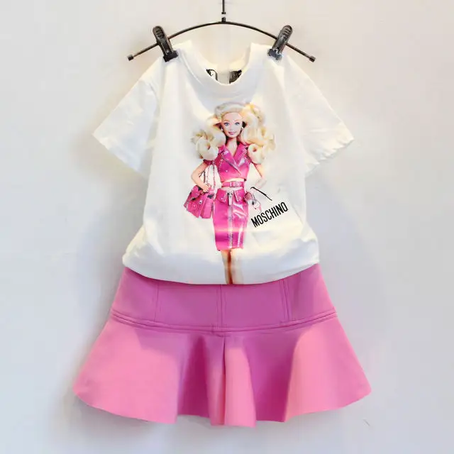 Taobao Junge Mädchen tragen schlichte Kinder T-Shirt Mädchen kurzen Rock Anzüge