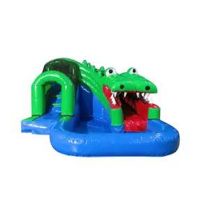 Água inflável slide tubarão piscina slide crocodilo água slide