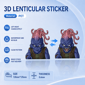 Pegatinas Animadas 3D Lenticulares de Anime DBZ <span class=keywords><strong>Vegeta</strong></span> Trunks, Personalizadas, Impermeables, con Diseño de Dibujos Animados, Material PET, Impresas con UV para Coche - Product Image 1