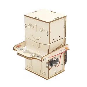 Wissenschaft stech no logie DIY Münz schlucken Roboters pielzeug selbst gemachte wissenschaft liche Experiment Erfindung SETM pädagogische Holz puzzles