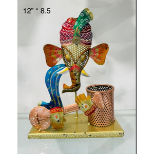 Artisanat en métal, sculpté à la main, façonné à la main, revêtement en poudre, décoration de table, décoration d'intérieur, design Art Déco, léger, cadeau de Diwali - Product Image 3