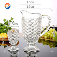 Ensemble de mugs à bière jetables contemporains en verre gaufré effet écailles de poisson avec quatre tasses – Vente en gros
