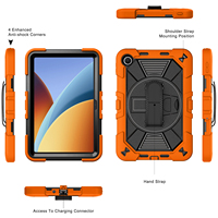 Funda Triple Protección Antigolpes para Tablet Redmi Pad 2 de 9.7 Pulgadas con Correa de Mano Giratoria de 360 Grados, Soporte y Correa para Hombro