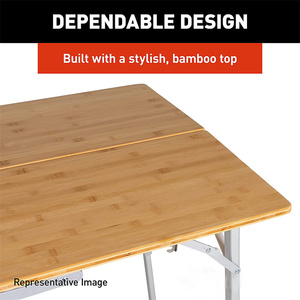 Portable <strong>Folding</strong> Bamboo <strong>Table</strong> With Adjustable Height Aluminum <strong>Legs</strong> <strong>for</strong> Camping Picnic or Home Furniture <strong>Table</strong> - Product Image 6