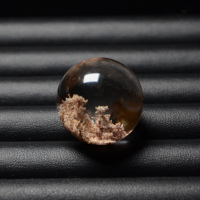 Perle sphérique en cristal fantôme blanc naturel pour pendentif et bague