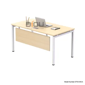 DIOU מפעל מודרני עיצוב משרד ריהוט שולחן שולחן עץ שולחן עבודה מתכת שולחן מסגרת פלדה רגליים עבור 1 אדם עבור משרד שולחנות