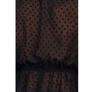 В черный горошек для маленьких девочек с рукавами-фонариками, длинная баска, 2020; Модная пикантная облегающая женская юбка топы, прозрачные сексуальные шелковые ткани симпатичная детская шифоновая блузка