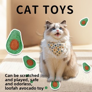 Jouets pour chats en loofah naturel, design cartoon et moderne, nettoyage buccal et friandises anti-stress en forme de fruits - Product Image 5