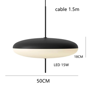 Lampada a Sospensione Moderna in Vetro LED Bianco e Nero per Sala da Pranzo e Cucina - Product Image 5