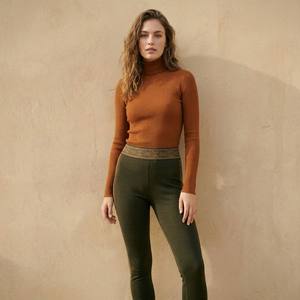 Leggings thermiques en laine <span class=keywords><strong>mérinos</strong></span> 100% pour femmes, lavables en machine, fabrication OEM, 240 g/m², jacquard - Product Image 2
