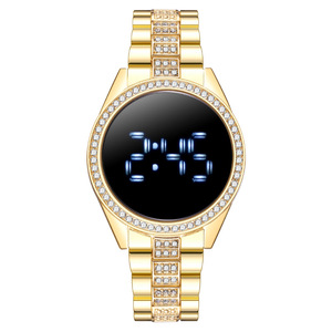 Montres magnétiques numériques de luxe pour femmes robe en acier inoxydable or Rose LED <span class=keywords><strong>montre</strong></span> à Quartz <span class=keywords><strong>femme</strong></span> horloge Relogio Feminino - Product Image 3