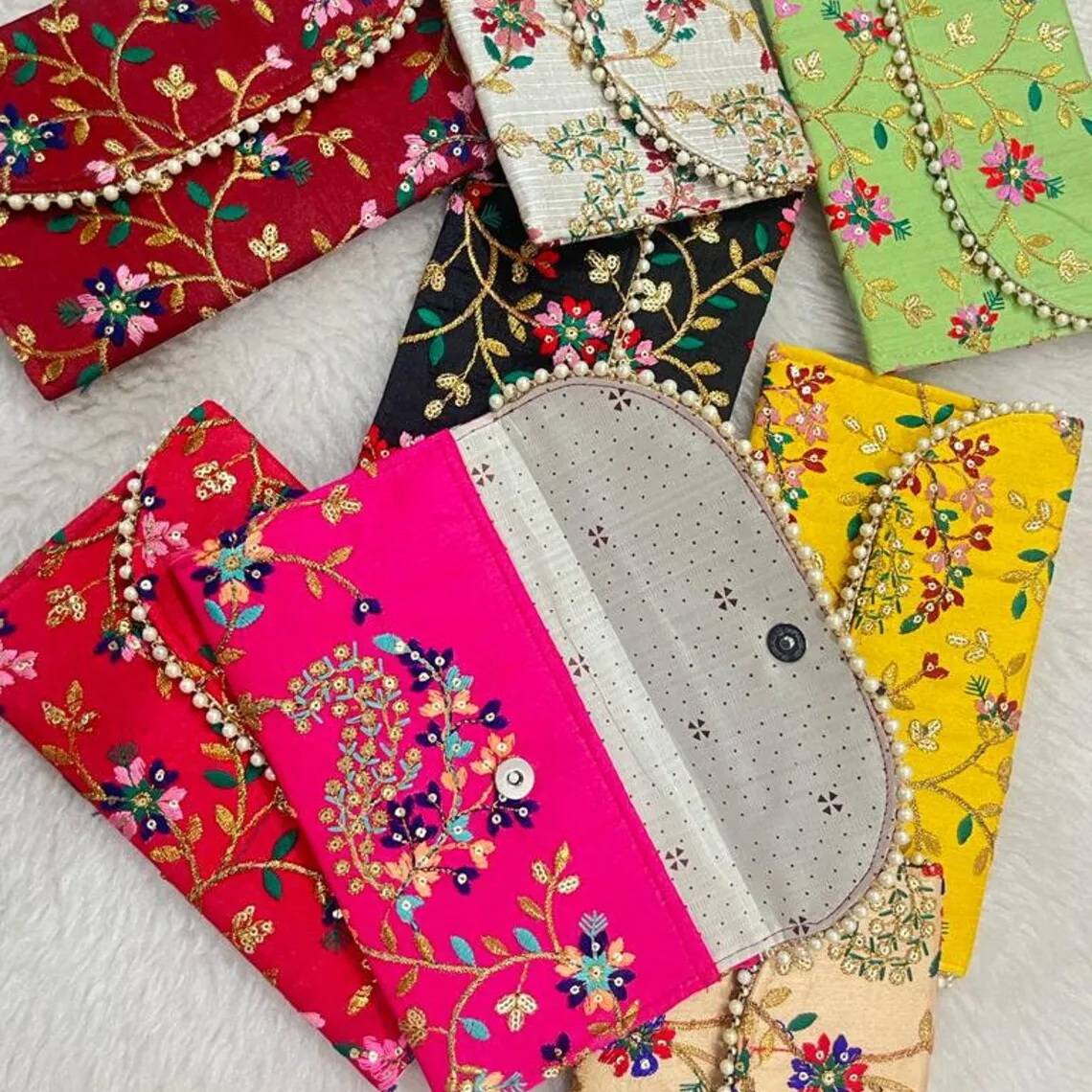 Multicolor Silk Envelopes Indian Wedding Envelope Fabric Envelope Indian Return Gift Diwali Gift for guest