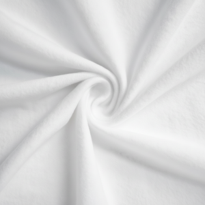 Tissu polaire brossé d'un côté, extensible dans les 4 sens, de haute qualité, personnalisé, thermique, 95% polyester, 5% élasthanne, blanc - Product Image 1