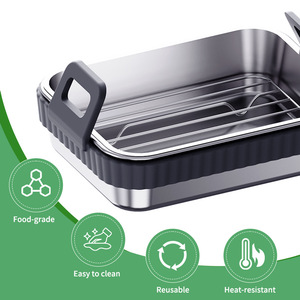 Lot de 2 doublures en silicone pour friteuse à air <span class=keywords><strong>Ninja</strong></span> Foodi DZ401 AF400EU AF400UK Dual Zone, panier de remplacement réutilisable antiadhésif - Product Image 6