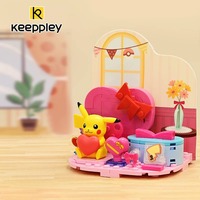 Keeppley Série Fête à la Maison Pokémon Blocs de Construction Mini Scène Briques Figurines Anime Décoration de Bureau Cadeau Jouet de Collection