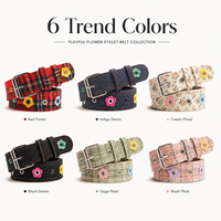 Ceinture tendance pour adolescentes, deux motifs rétro classiques, longueur réglable, accessoires esthétiques en métal argenté, accessoire de streetwear quotidien